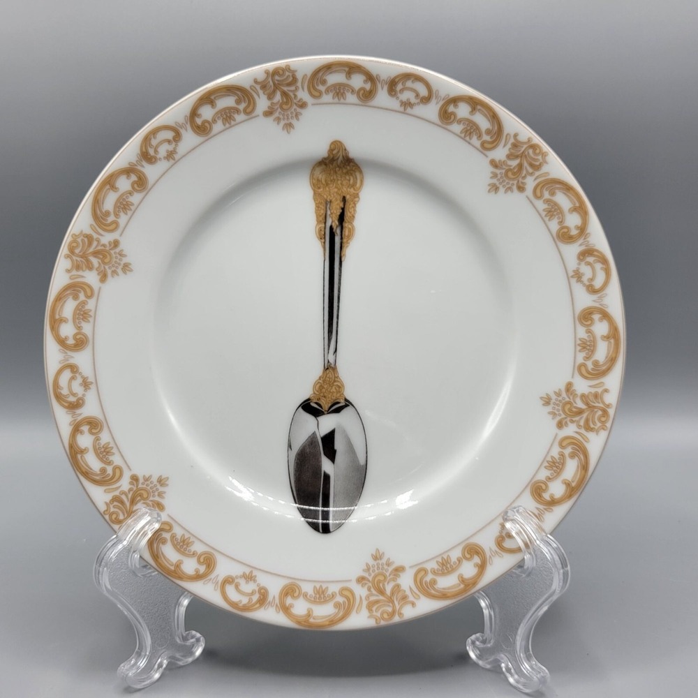 St. Martin Email de Limoges Fancy Spoon Dessert Appetizer Plate Replacement 7.5"